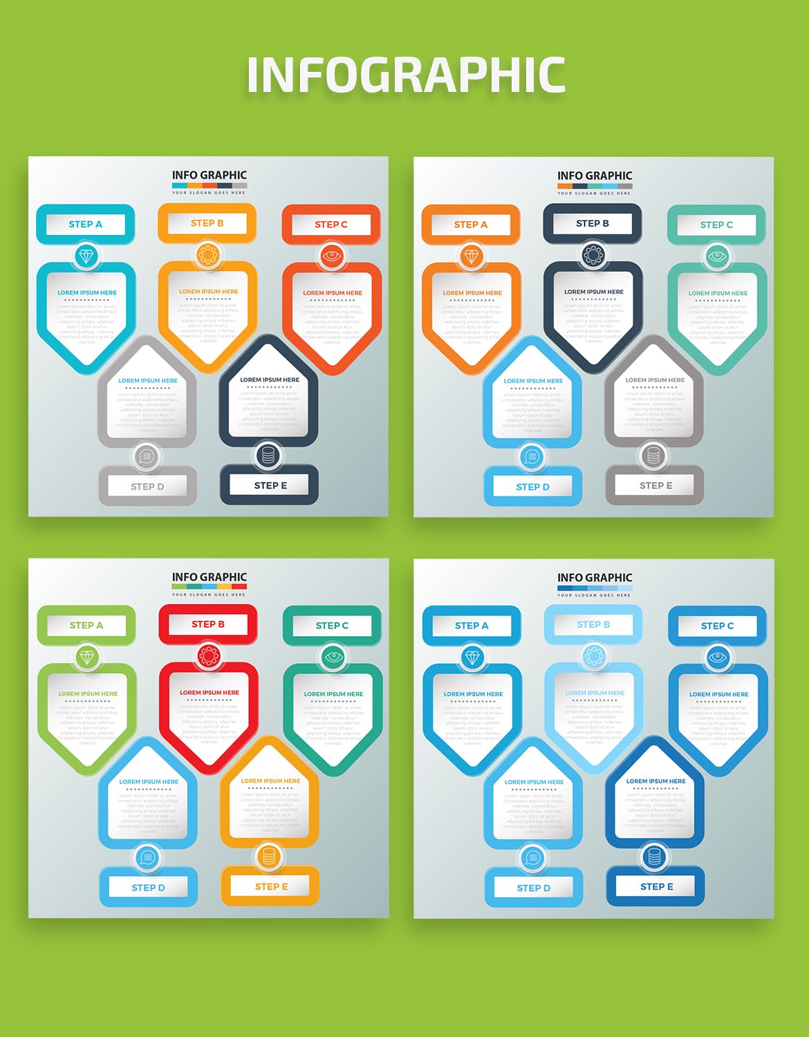 要点说明/重要特征信息图表矢量图形素材库精选素材v3 Infographic Elements Design插图(1)
