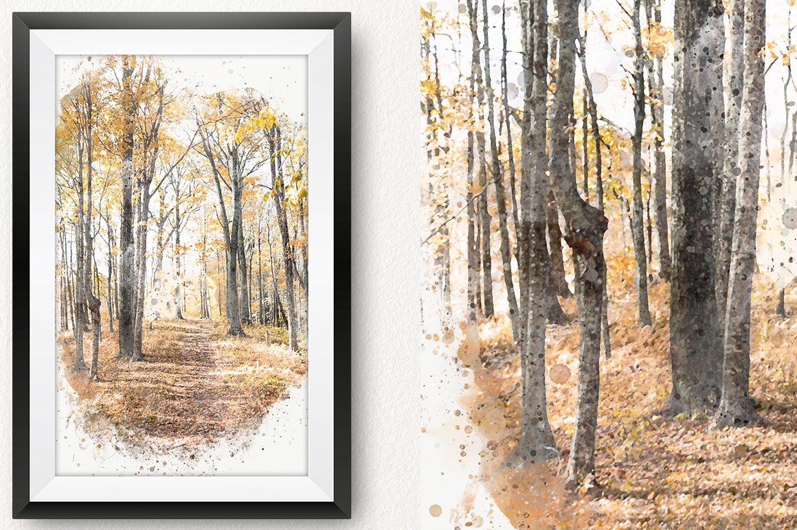 精美多彩水墨画PS动作 Artist Studio Watercolor Actions插图(5)