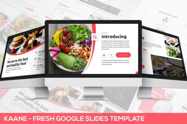 美食餐饮品牌演示谷歌幻灯片模板 Kaane – Fresh Google Slides Template
