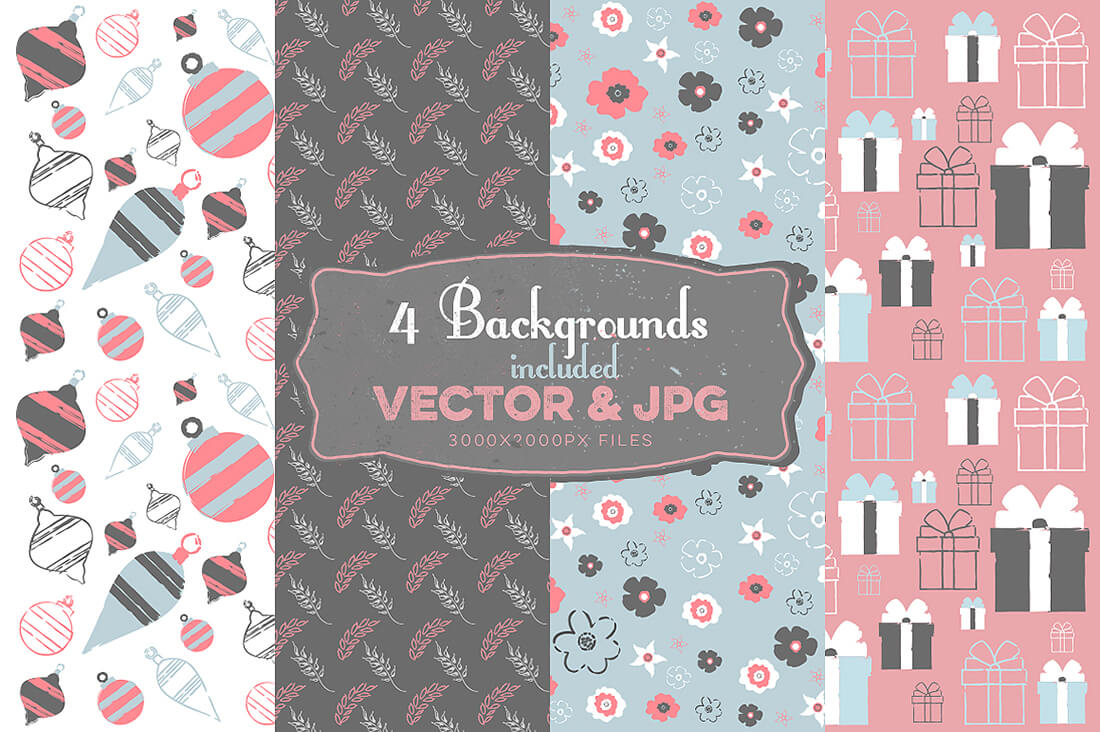 圣诞特典:400+圣诞主题设计素材包 Christmas Bundle 2016(2.35GB, AI, EPS, PSD 格式)插图(8)