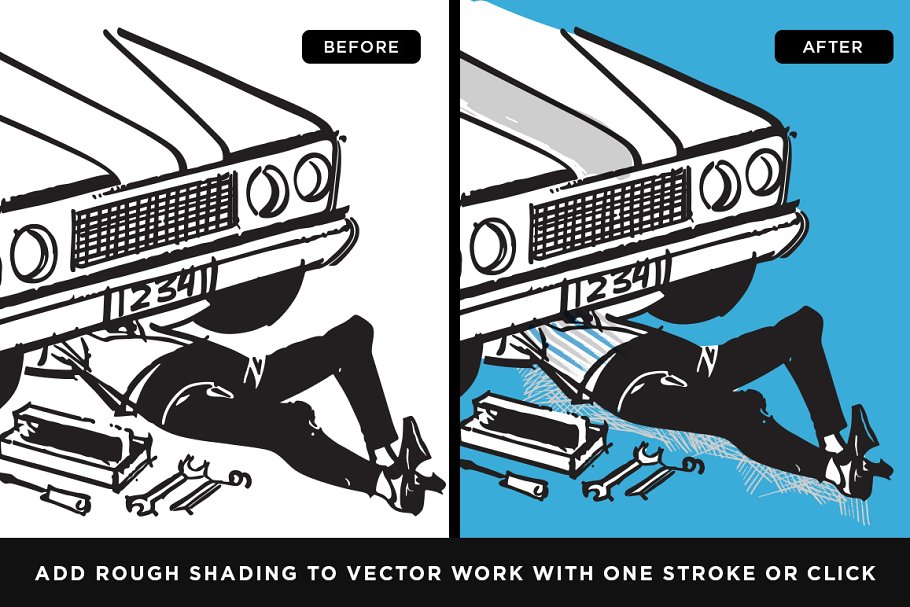 高中怀旧风涂鸦笔画AI笔刷 Irvington High Vector Brushes插图(2)