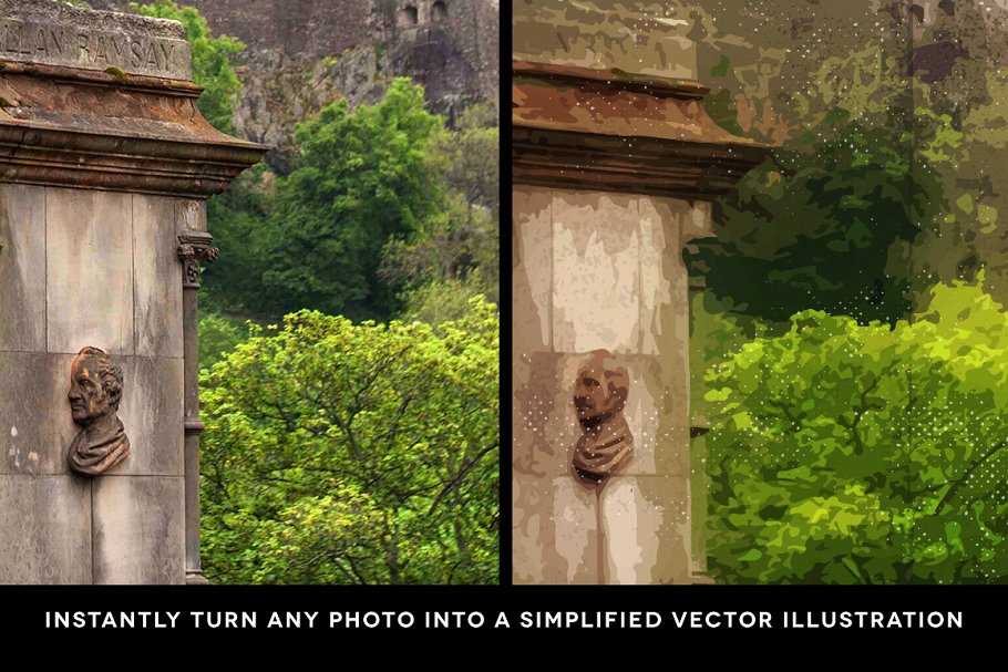 摄影师专用斑点/粗墨/半色调/折痕纹理&AI动作 PosterPress for Illustrator插图(2)