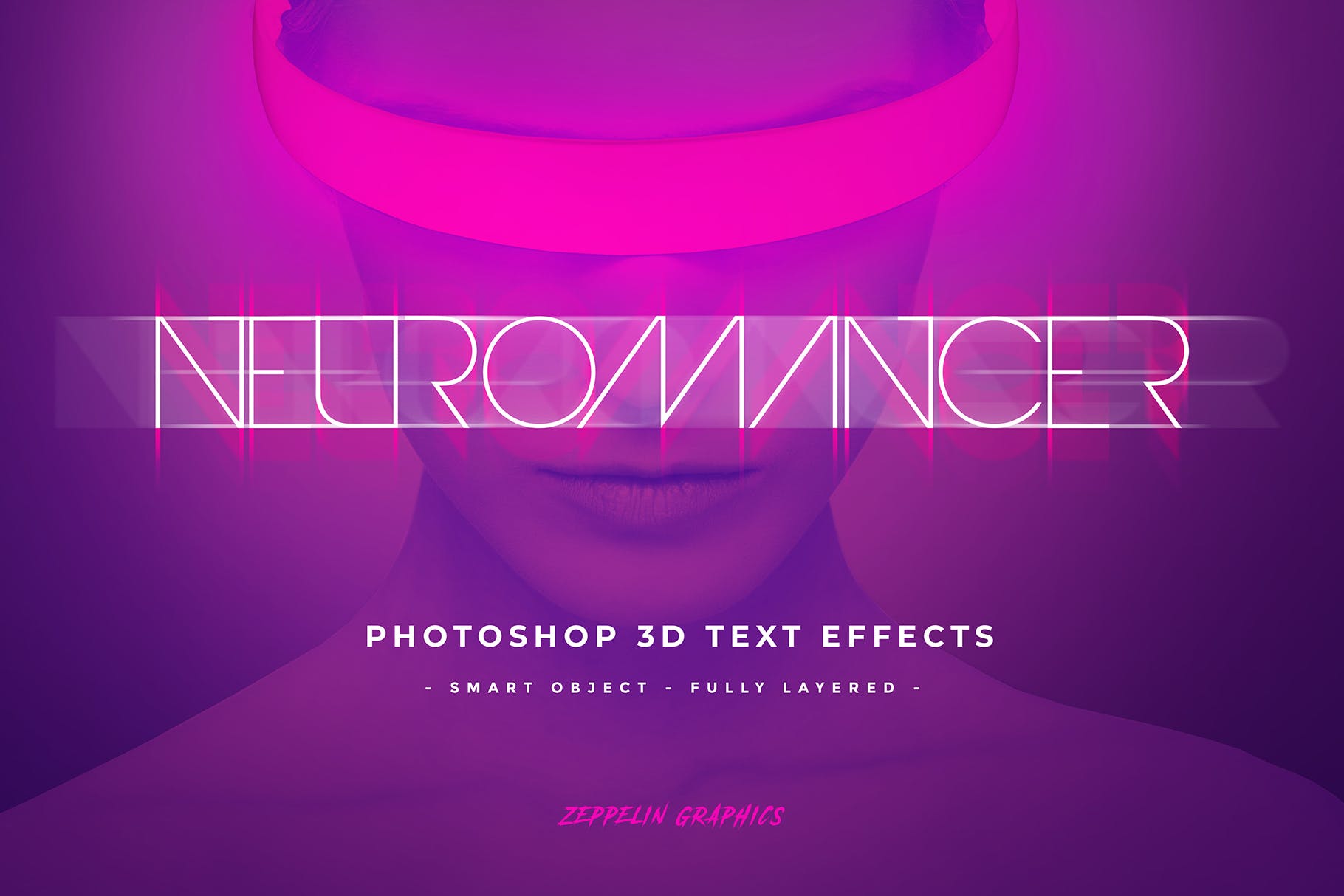 80年代网络朋克设计风格海报标题字体特效PSD模板 Cyberpunk 80s Text Effects插图(6)