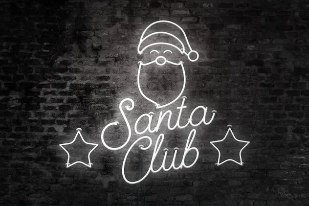 圣诞主题风格霓虹灯图层样式 Neon Christmas Layer Style插图(2)