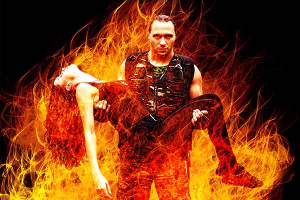 一款非常震撼逼真的火焰特效PS动作下载 Windy Fire Photoshop Action