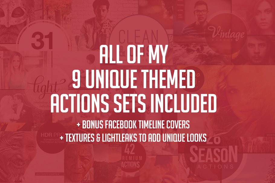 188个炫酷照片特效处理PS动作大包 188 Actions Ultimate BUNDLE by Tom Anders插图(1)