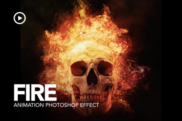 焰火燃烧动画特效PS动作 Fire Animation Photoshop Action