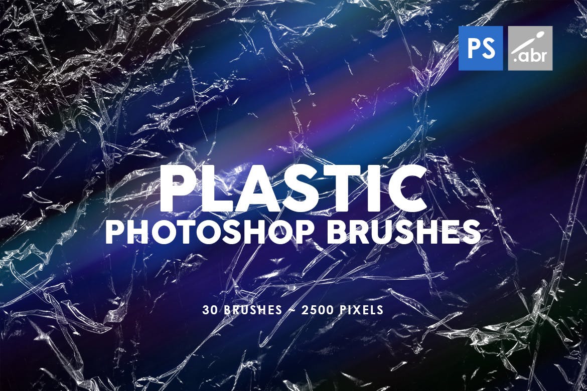 仿真塑料塑胶皱褶效果纹理PS笔刷素材 Plastic Photoshop Stamp Brushes | 01插图