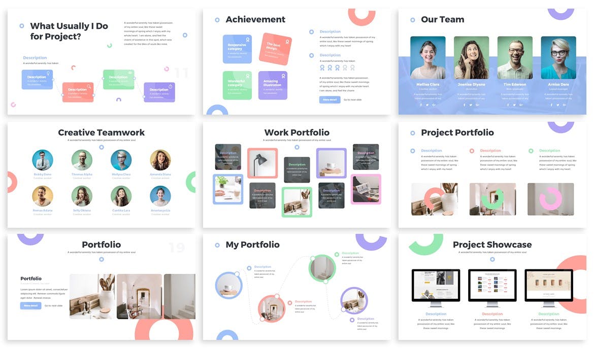 项目融资方案报告素材库精选Keynote模板模板 Personal – Portfolio Keynote Template插图(2)