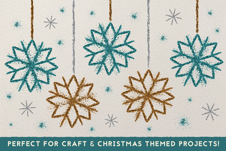 闪闪发光闪粉AI笔刷 Glitter Brushes插图(4)