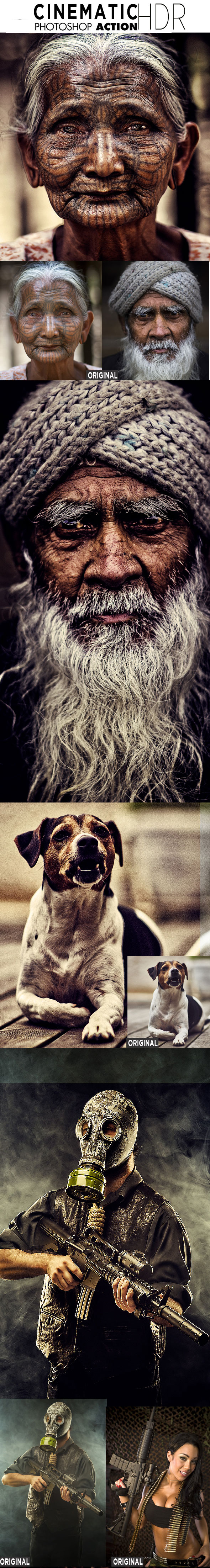 电影大片感的HDR图片处理动作下载 Cinematic HDR Photoshop Action [atn]插图