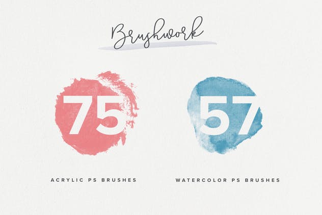 100个艺术印章画笔PS&Procreate笔刷 Brushwork: Artistic Procreate & Photoshop brushes插图(2)