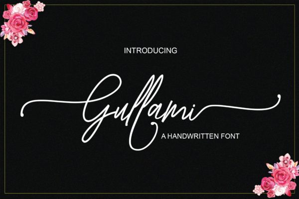 现代创意艺术书法字体英文连体字体下载 Gullami Script