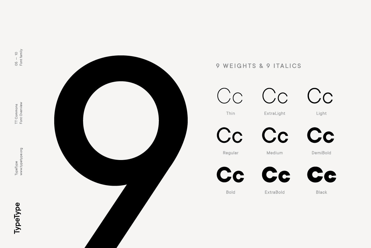 时尚优美的一款无衬线字族 TT Commons Font Family插图(3)