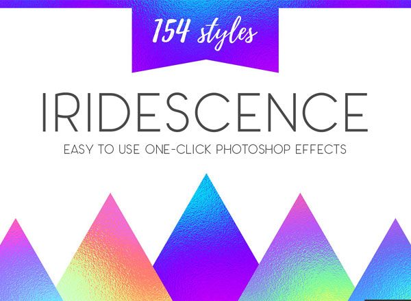 彩虹色 PS 特效图层样式 Iridescence – bright styles