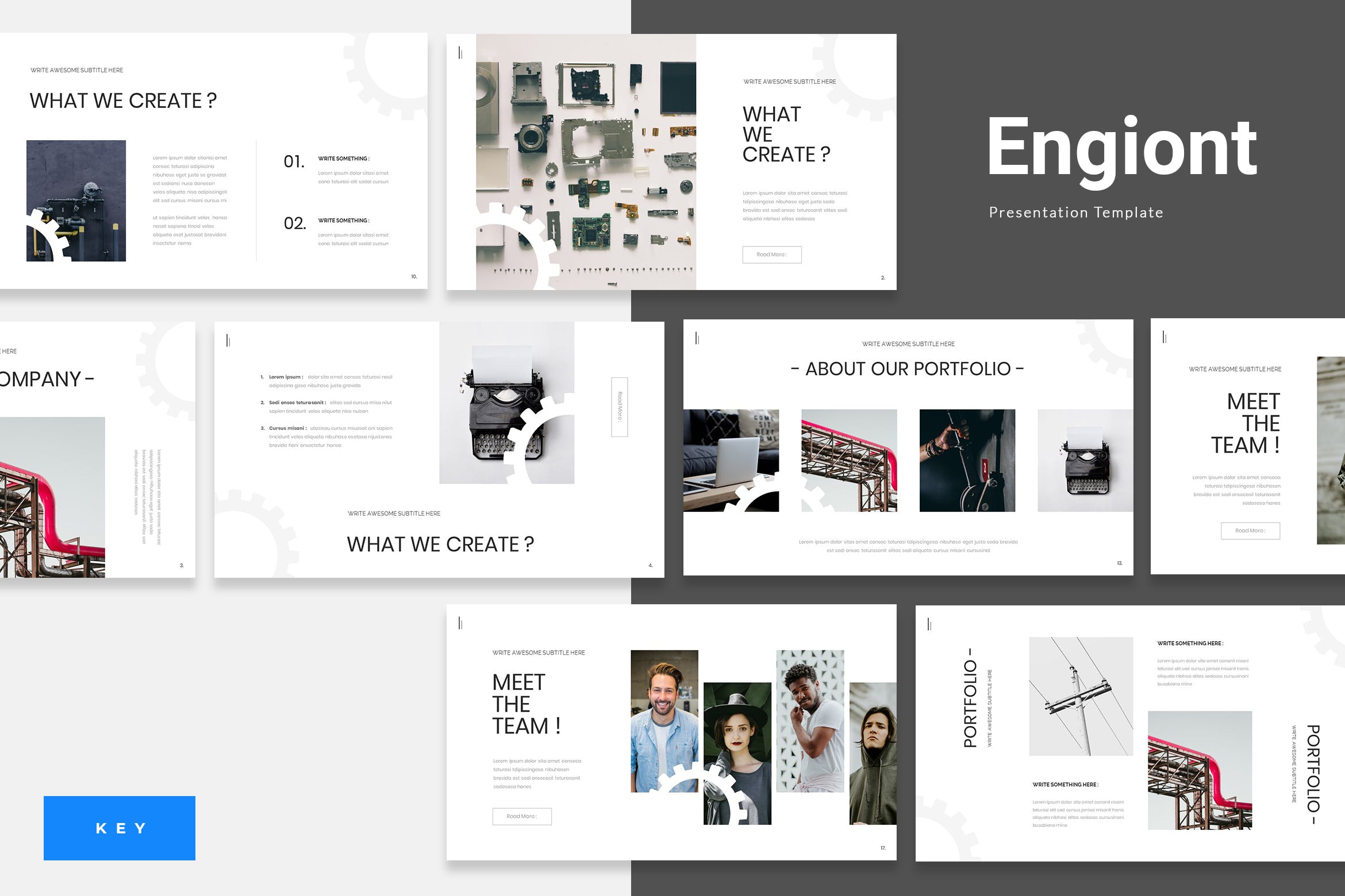 项目工程主题Keynote幻灯片设计模板 Engiont – Engineering Keynote Presentation插图