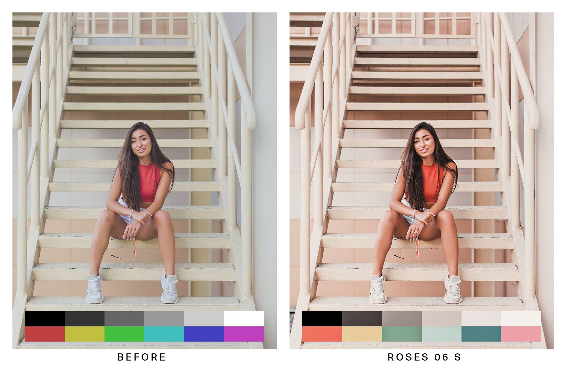 50种珊瑚橙色电影胶片风格效果Lightroom预设&LUT 50 Breezy Coral Lightroom Presets and LUTs插图(3)