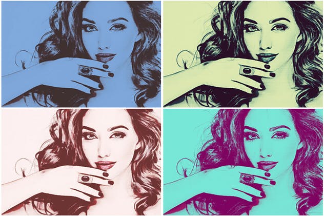 20款潮流艺术调色滤镜PS动作v2 20 Pop Art Photoshop Actions Ver. 2插图(6)