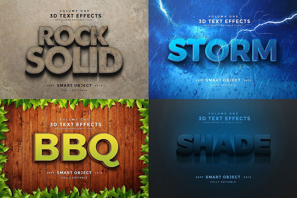 素材库下午茶：150款3D文字效果的PS图层样式 150 3D Text Effects for Photoshop–2.61 GB插图(30)