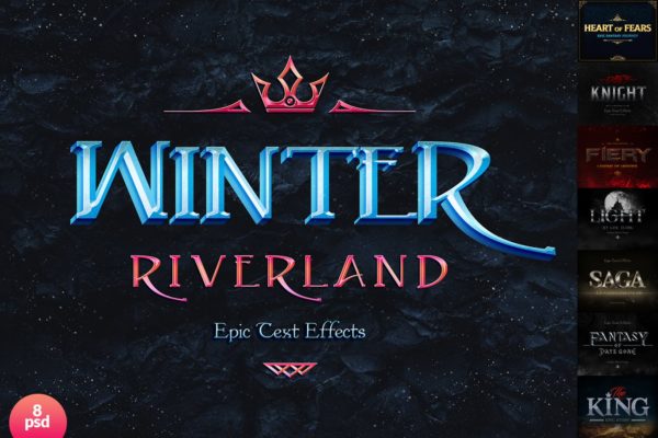 史诗文字标题字体效果PSD图层样式模板 Epic Text Effects