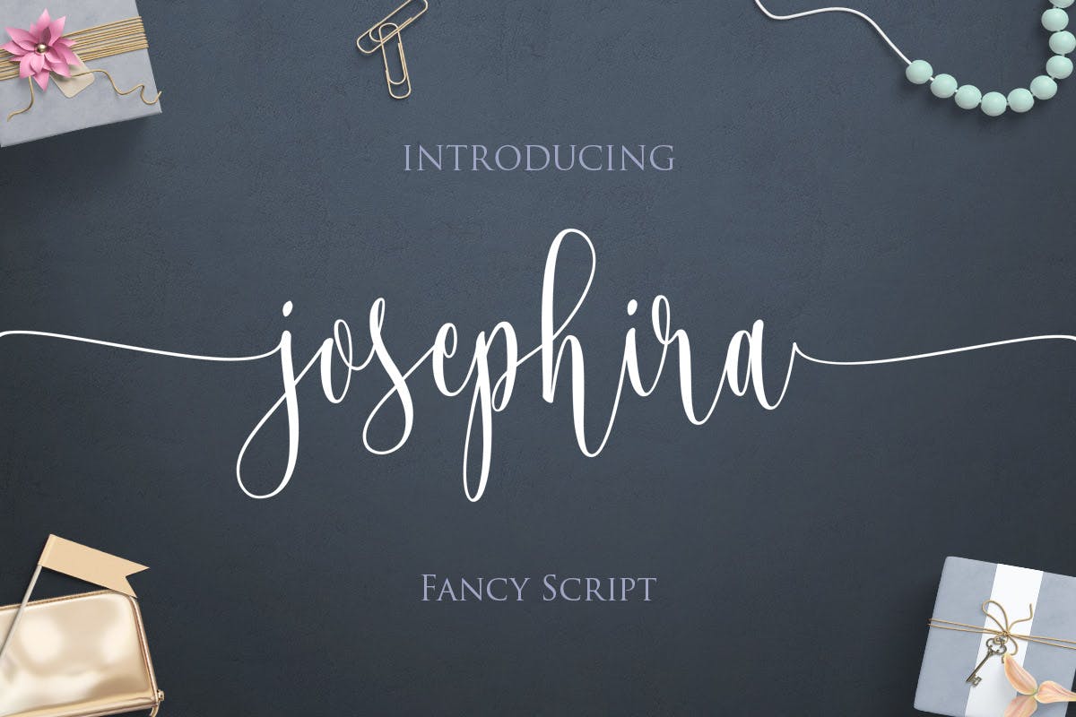梦幻连笔英文书法字体 Josephira Fancy Script Font插图