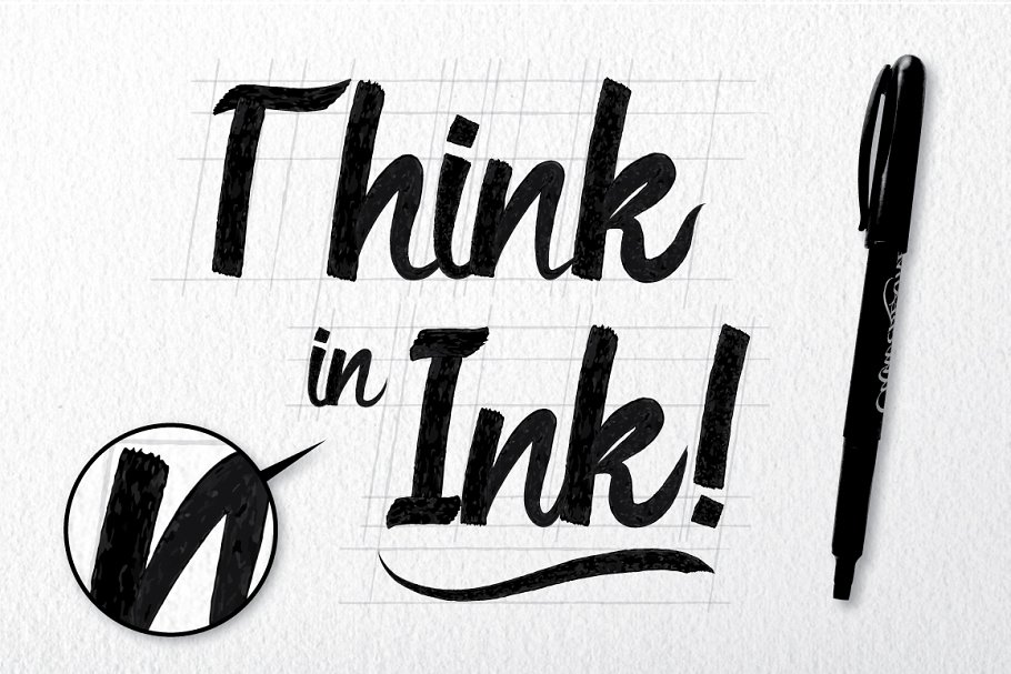 手写字母AI笔刷 Hand Lettering Brushes插图(2)