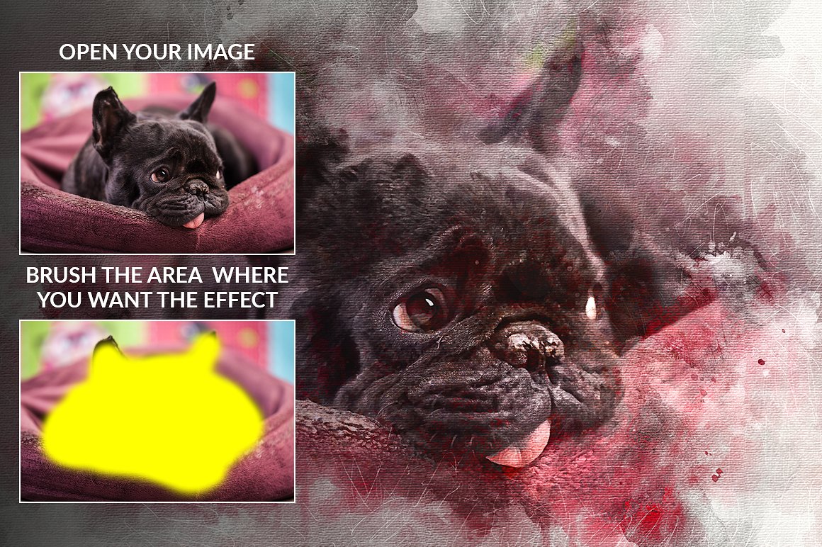 超酷水彩风格ps动作 Watercolor Photoshop Action插图(1)