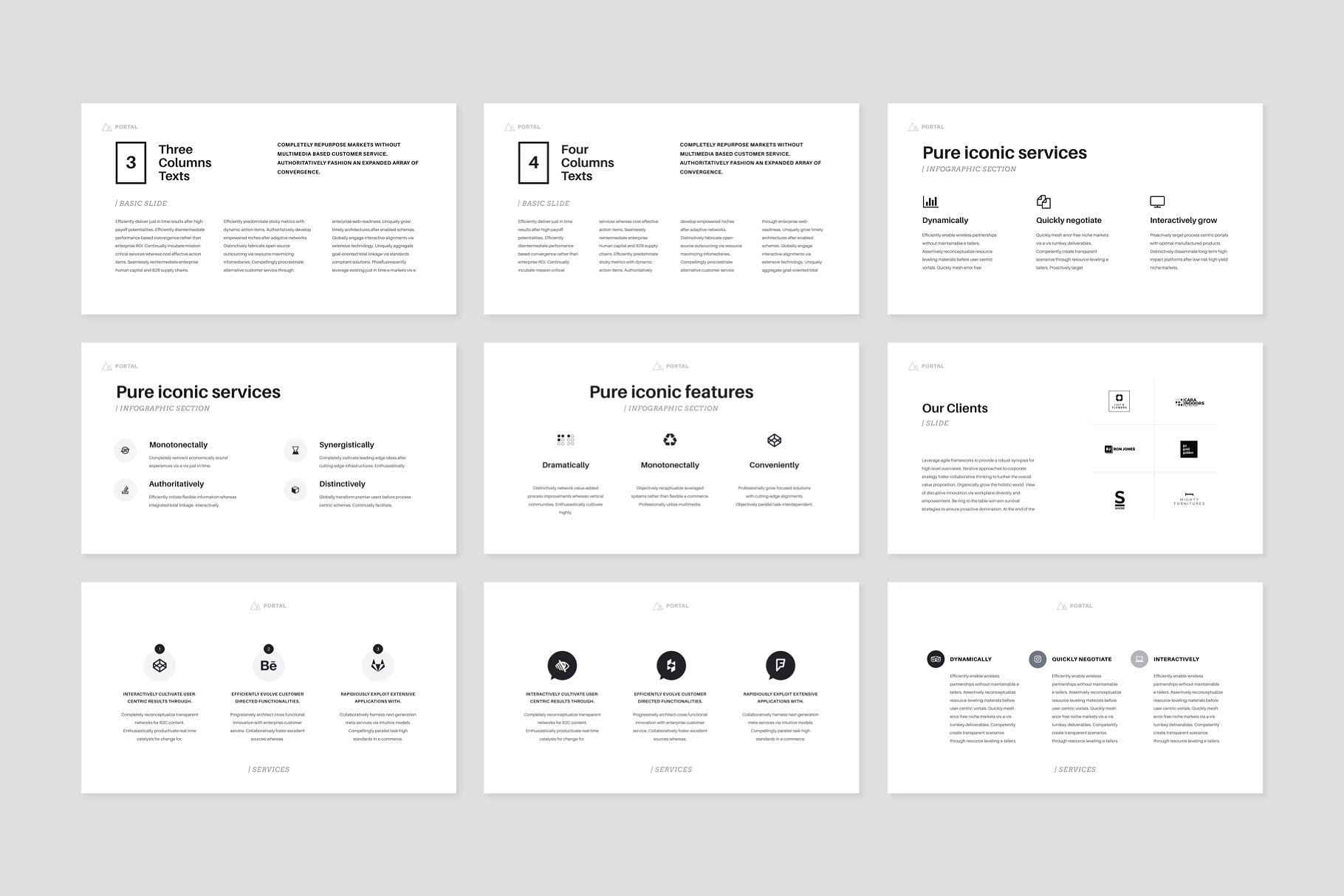 120+ 页时尚大方 Keynote 幻灯片模板 PORTAL Keynote Presentation Template插图(9)