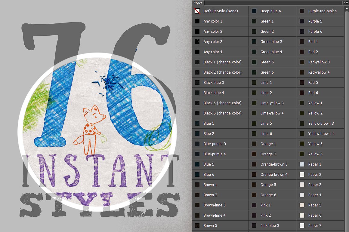 PS 图层样式彩色铅笔盒 COLOUR PENCIL BOX Photoshop Styles插图(3)