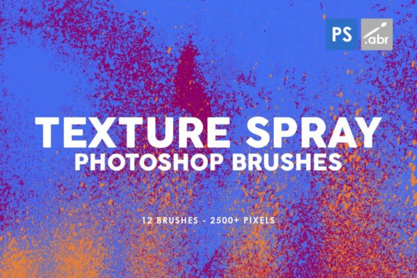 12款油漆喷涂纹理PS笔刷 12 Texture Spray Photoshop Brushes