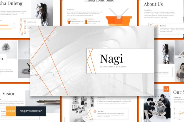 创意设计公司业务介绍谷歌幻灯片模板 Nagi – Google Slides Template