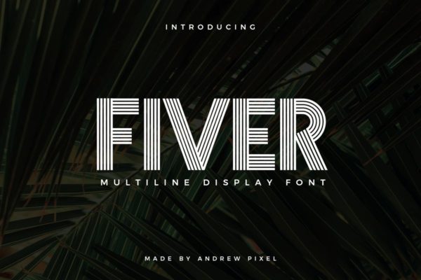 多线条版式设计创意字体 Fiver – Display Font