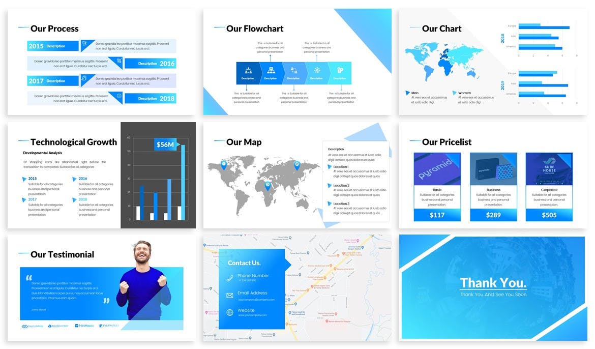 科技公司业务介绍素材库精选谷歌演示模板 TechYou – Technology Google Slides Template插图(3)