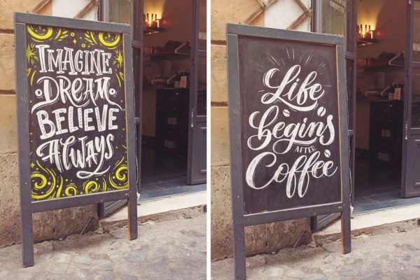 店铺门口黑板手绘告示牌样机模板 Slate Vertical Mockup