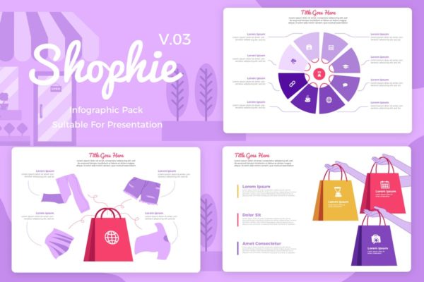 可视化数据演示信息图表幻灯片设计素材V3 Shopifie v3 – Infographic