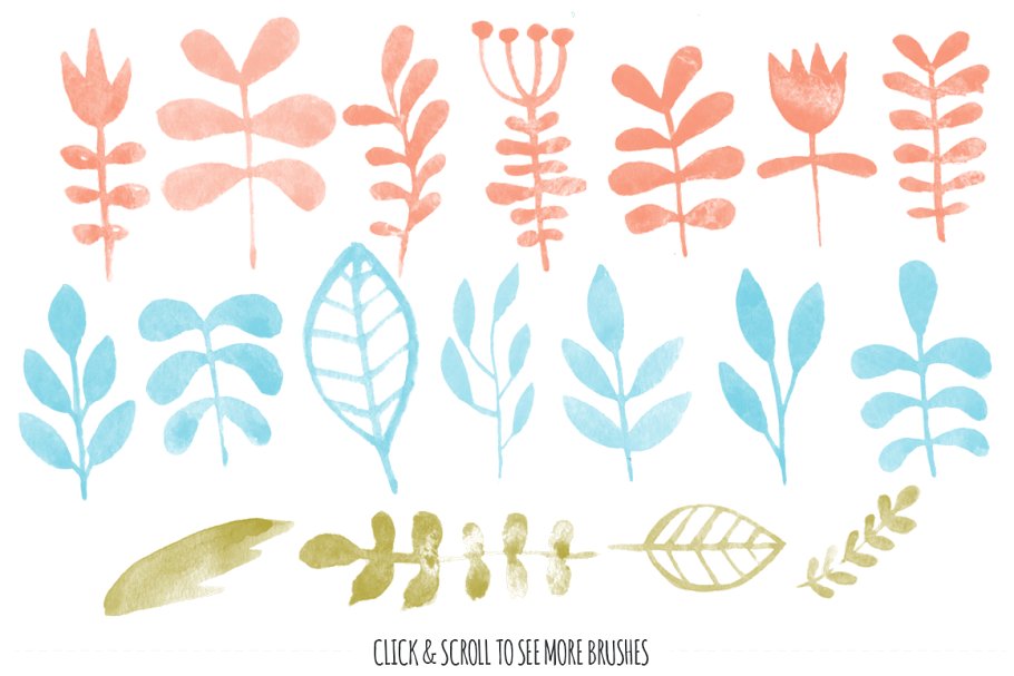 615款水彩画笔PS笔刷 615 PS Watercolor Brushes插图(3)