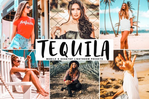 淡红暖色系性感人像摄影后期调色LR预设 Tequila Mobile &amp; Desktop Lightroom Presets