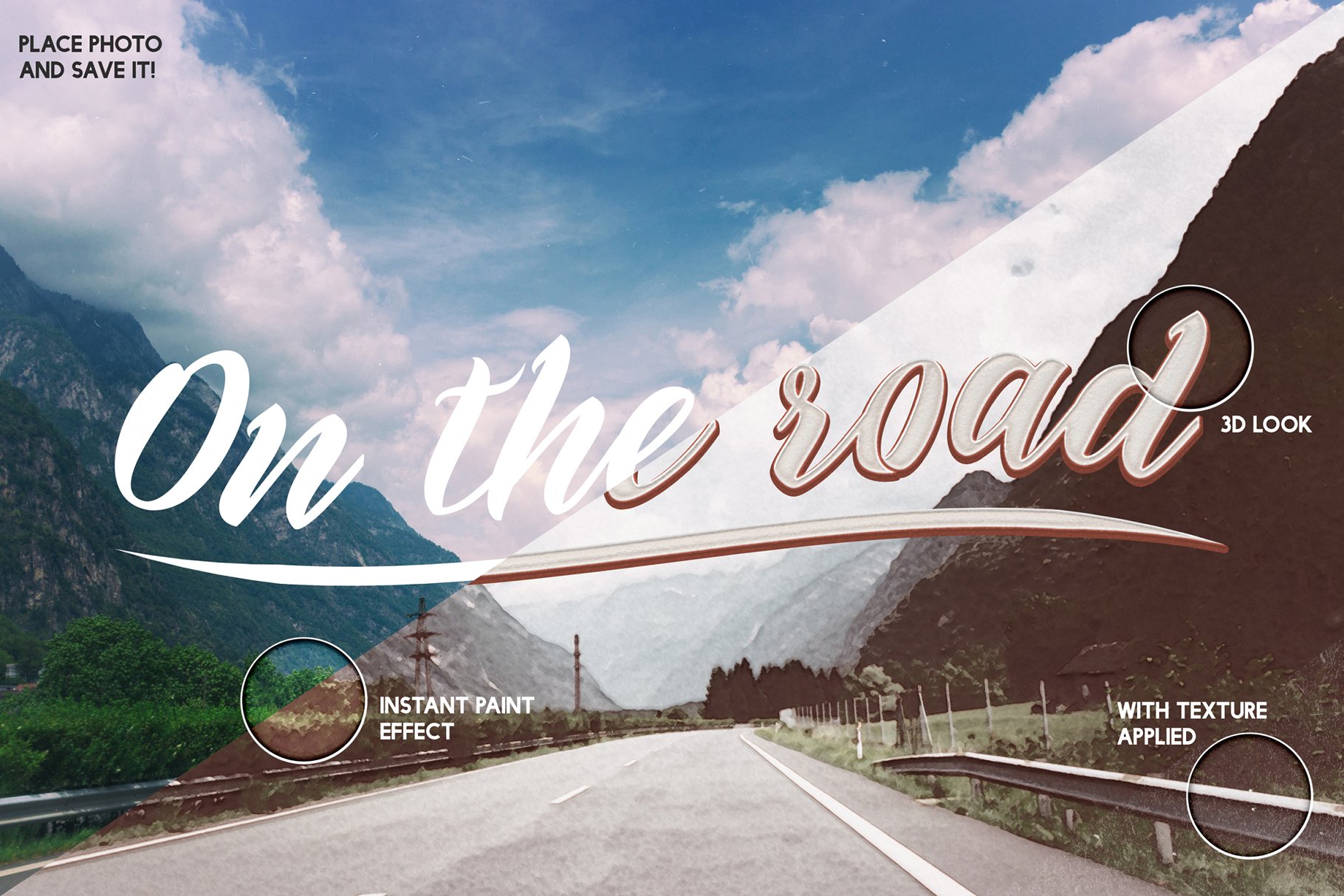 油画风格明信片效果图层样式 Postcard Shop for Adobe Photoshop插图(1)