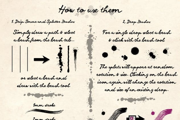 泼墨/滴墨/涂抹AI笔刷 Splatter & Smear Brushes插图(2)