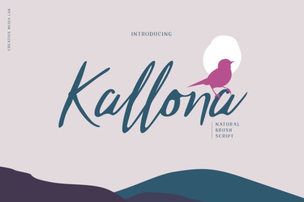英文画笔书法字体素材库精选 Kallona – Natural Brush Script font