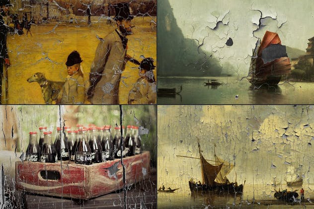 15款复古做旧风格智能叠加纹理PS样机模板 15 Vintage Overlay Textures Mock-up插图(3)