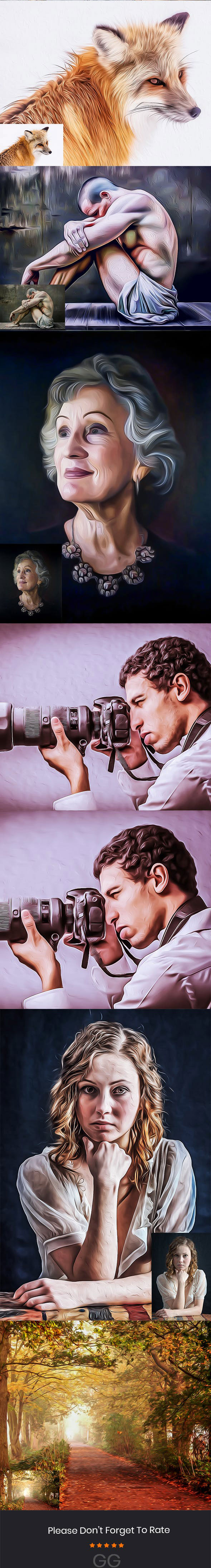 10款人物肖像油画效果的PS动作 10 Oil Painting Photoshop Action [atn]插图(1)