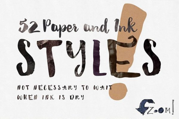 52款纸张&amp;墨水PS样式图层 52 Paper&amp;Ink Photoshop Styles