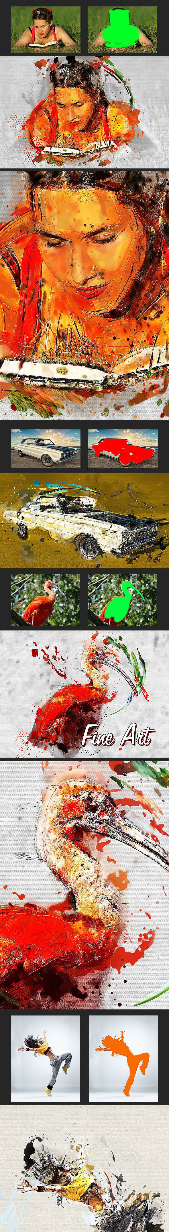 抽象派水彩艺术效果的PS动作 Fine Art Photoshop Action [atn]插图(1)