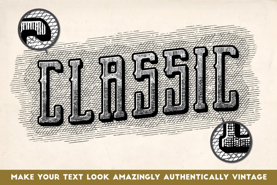 复古雕刻线条图案纹理AI图层样式 Vintage Engraved Patterns插图(3)