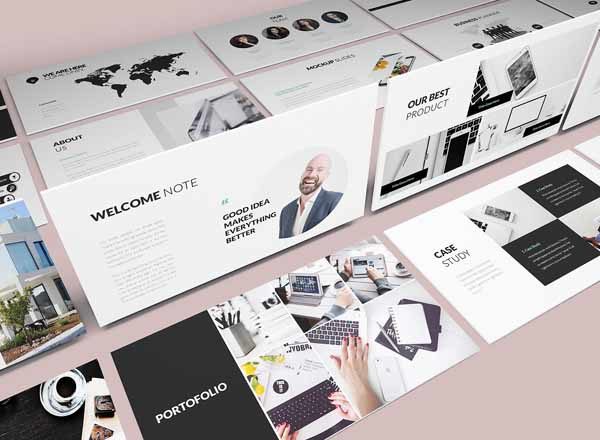 一套现代简约的企业PPT模版下载[pptx]