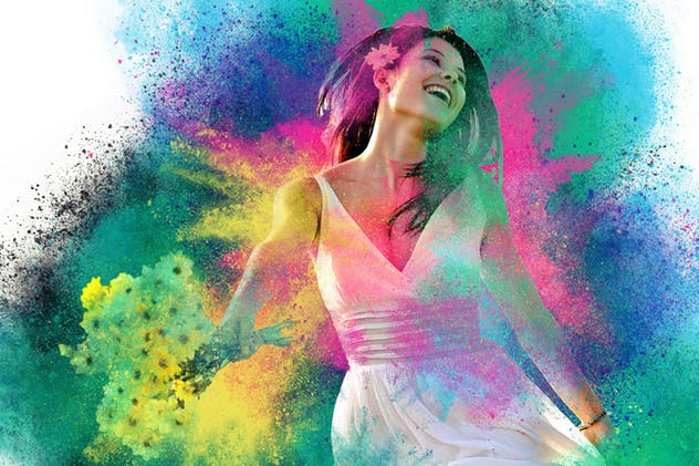 炫彩粉末喷溅特效PS动作 Color Dust Photoshop Action插图(5)