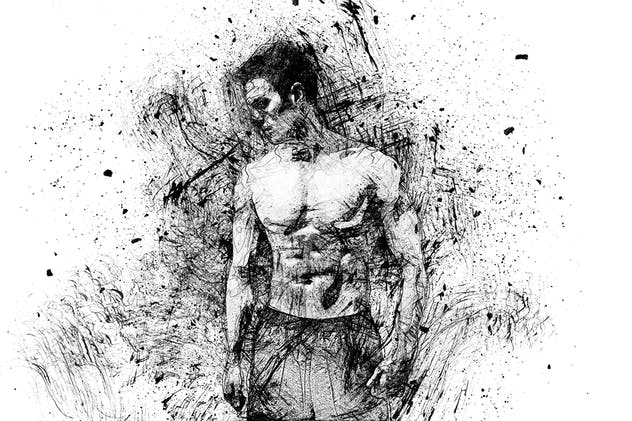 油墨涂鸦照片效果PS动作 Ink Scribbles Animation Photoshop Action插图(1)