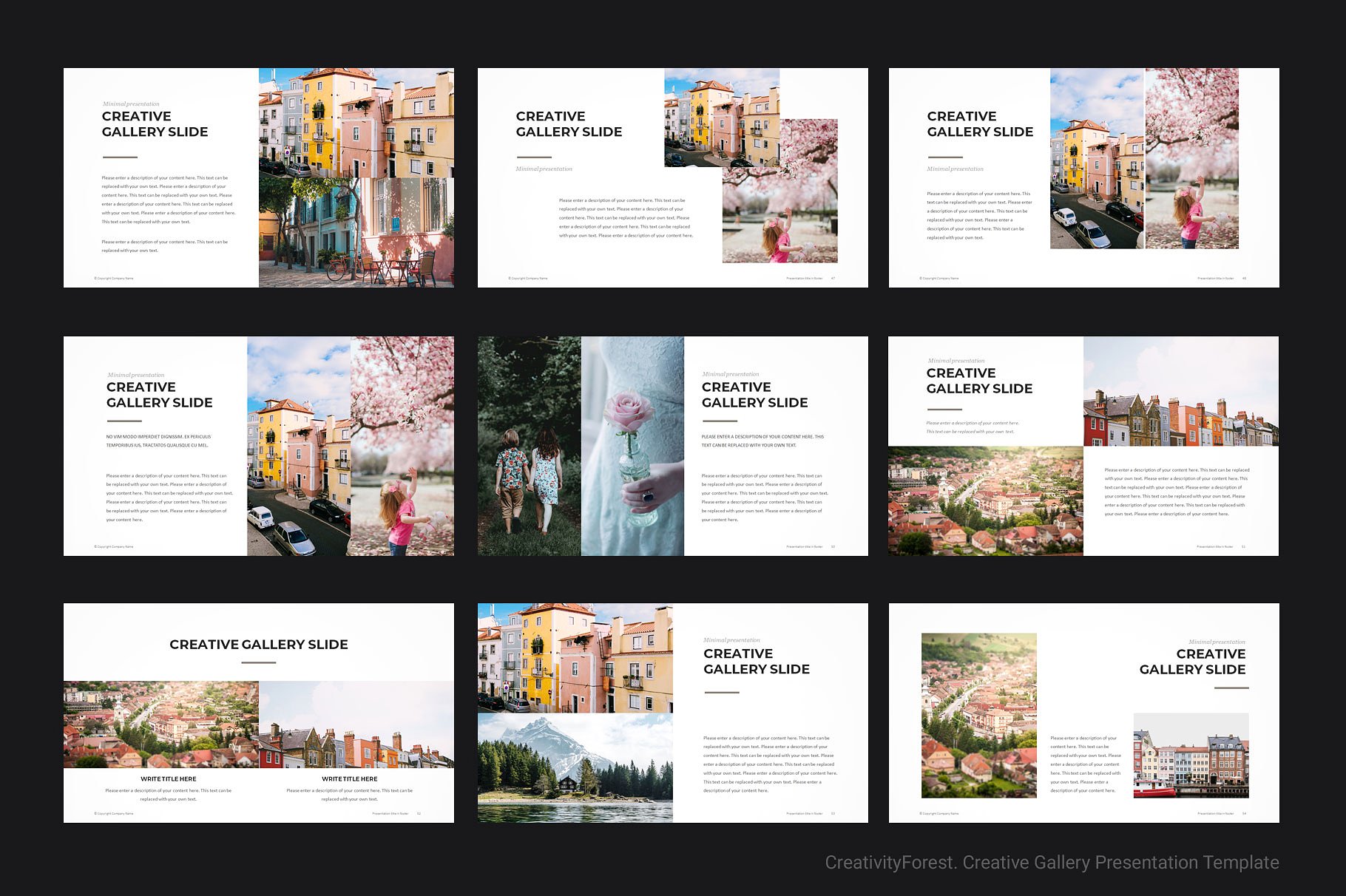 创意极简的投资组合PPT模板下载 Creative Gallery PowerPoint Template [pptx,otf]插图(6)