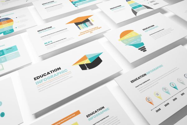 教育主题信息图表风格素材库精选PPT模板 Education Infographic Powerpoint Template
